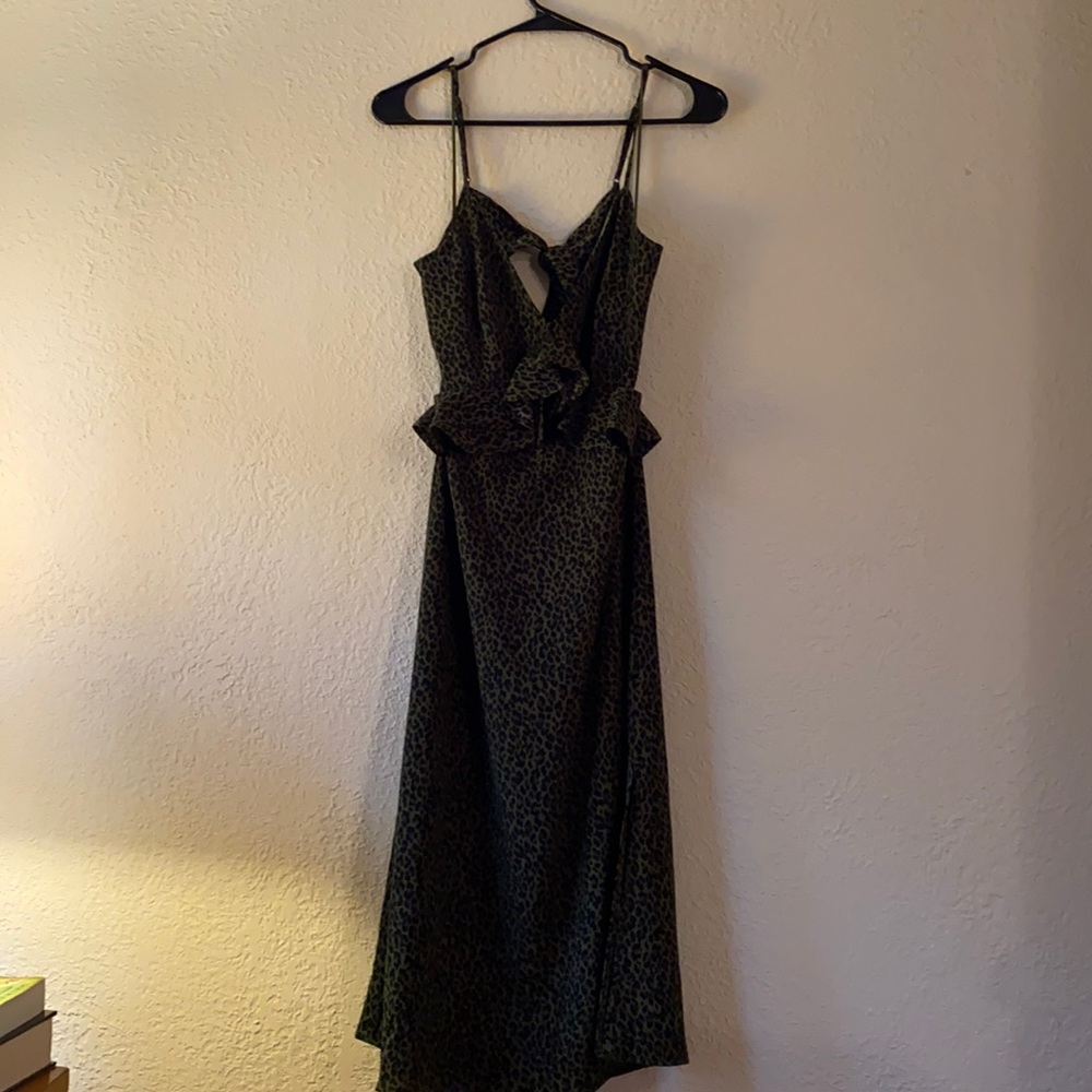 Army green cheetah print dressSOLD